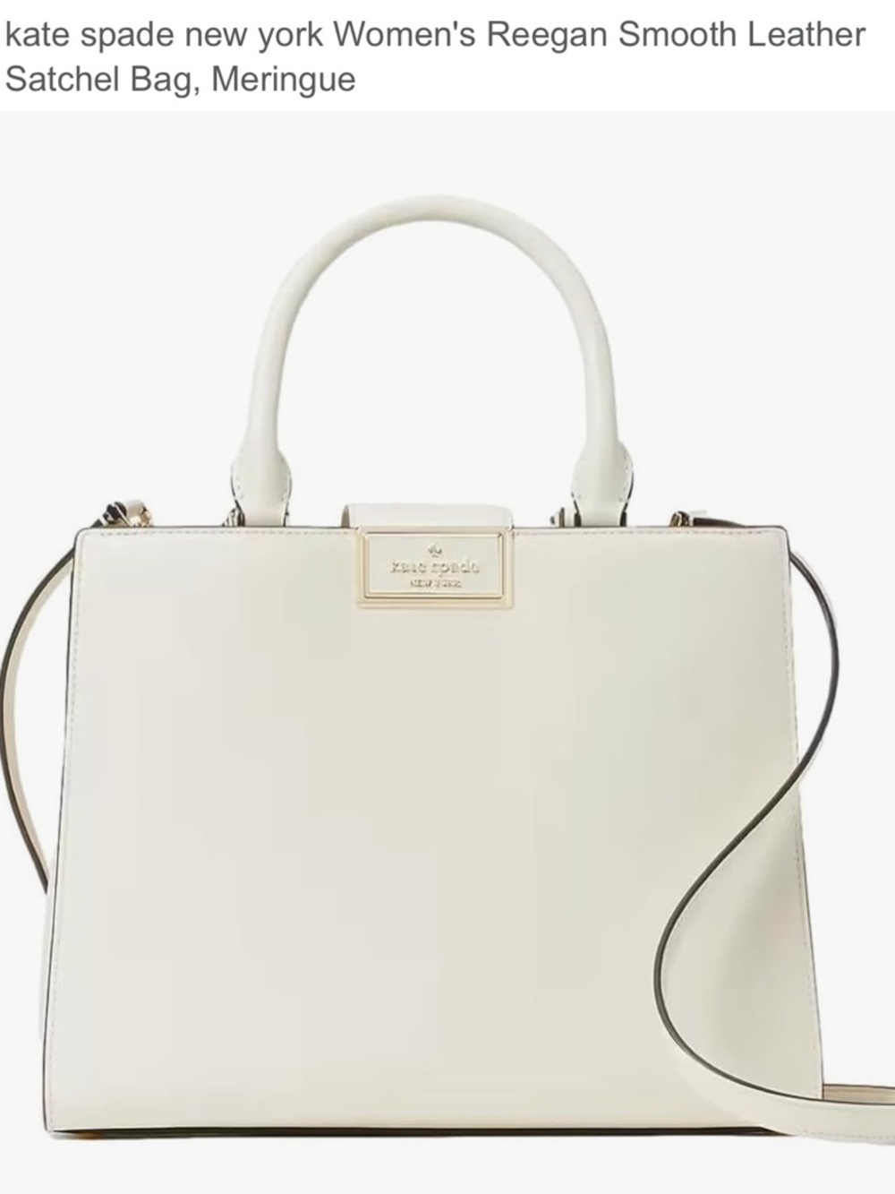 kate spade Cream Smooth Leather Satchel with Gold Hardware